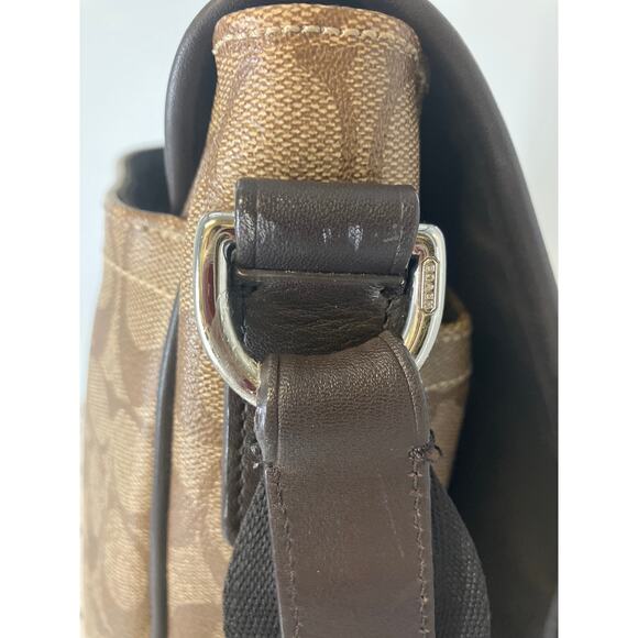 COACH F71102 BUSINESS HERITAGE STRIPE MAP PVC LEATHER BAG (ASIS) - Picture 4 of 16